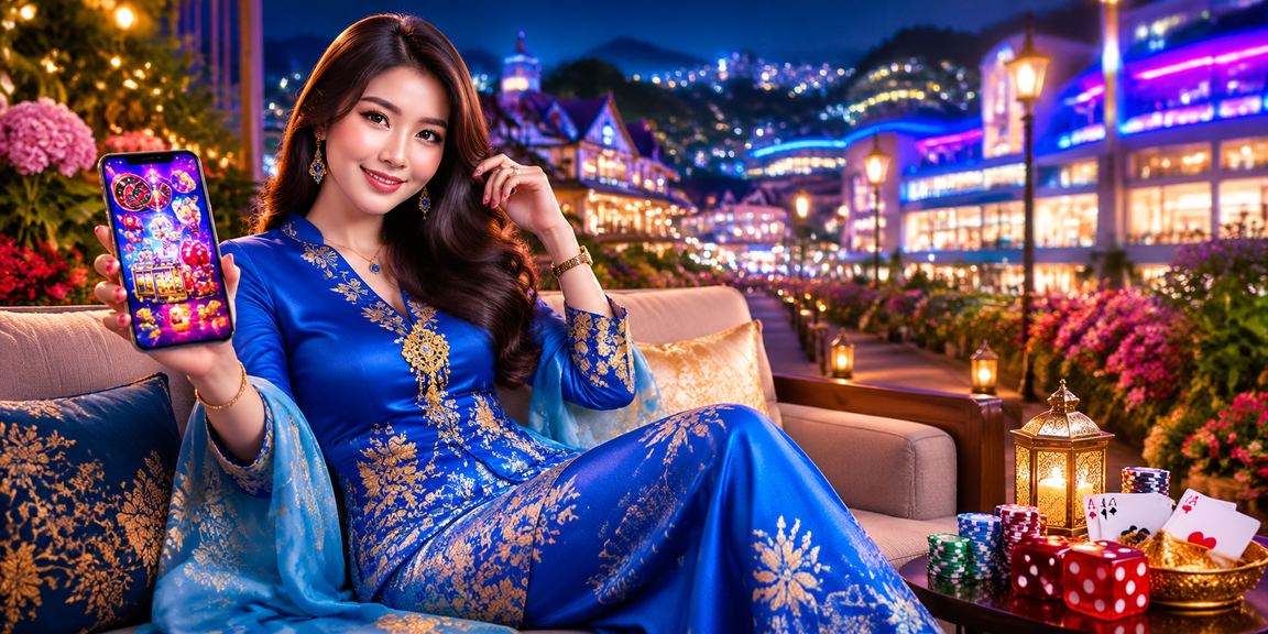 Pemain Malaysia berpakaian tradisional menikmati permainan meja kasino dalam talian