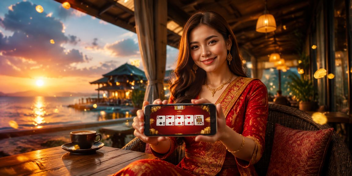 Pemain Malaysia bermain permainan kad di aplikasi mudah alih a6c selepas memasang APK